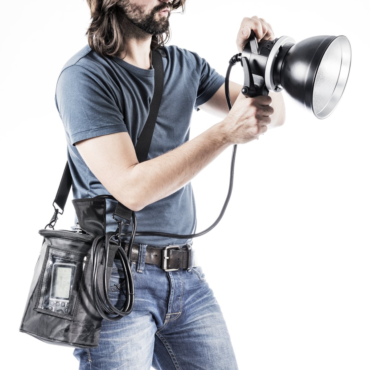 Walimex Pro H600 Handblitz TTL – Testa Di Prolunga Per Flash Studio Flash2Go 600 TTL Con Cavo 2,4m E Attacco Bowens