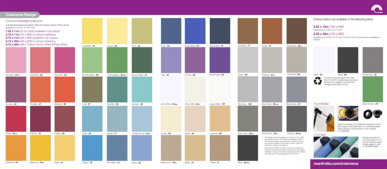 Farbmusterbuch Colorama-Papierhintergr�nde