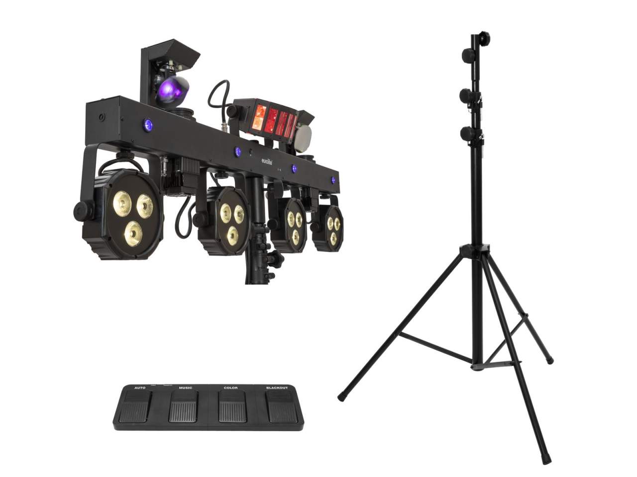 EUROLITE Set LED KLS Scan Next FX Kompakt-Lichtset + Fu?schalter + Stativ