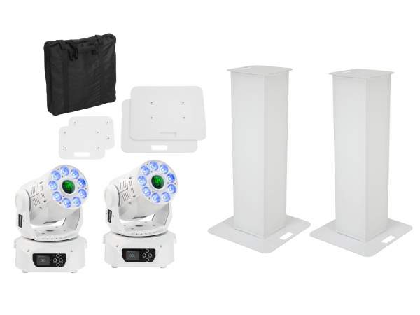 EUROLITE Set 2x Stage Stand 100cm + 2x LED TMH-75 COB white