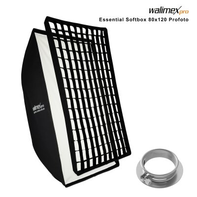 Boîte à Lumière Striplight Walimex Pro 30x140 Cm - Pour Elinchrom, Pliable, Avec Grille Et Diffuseurs