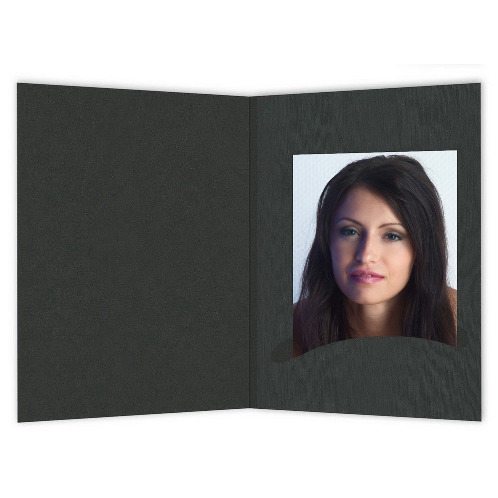 Bewerbungsbildmappen schwarz mit Schlitz