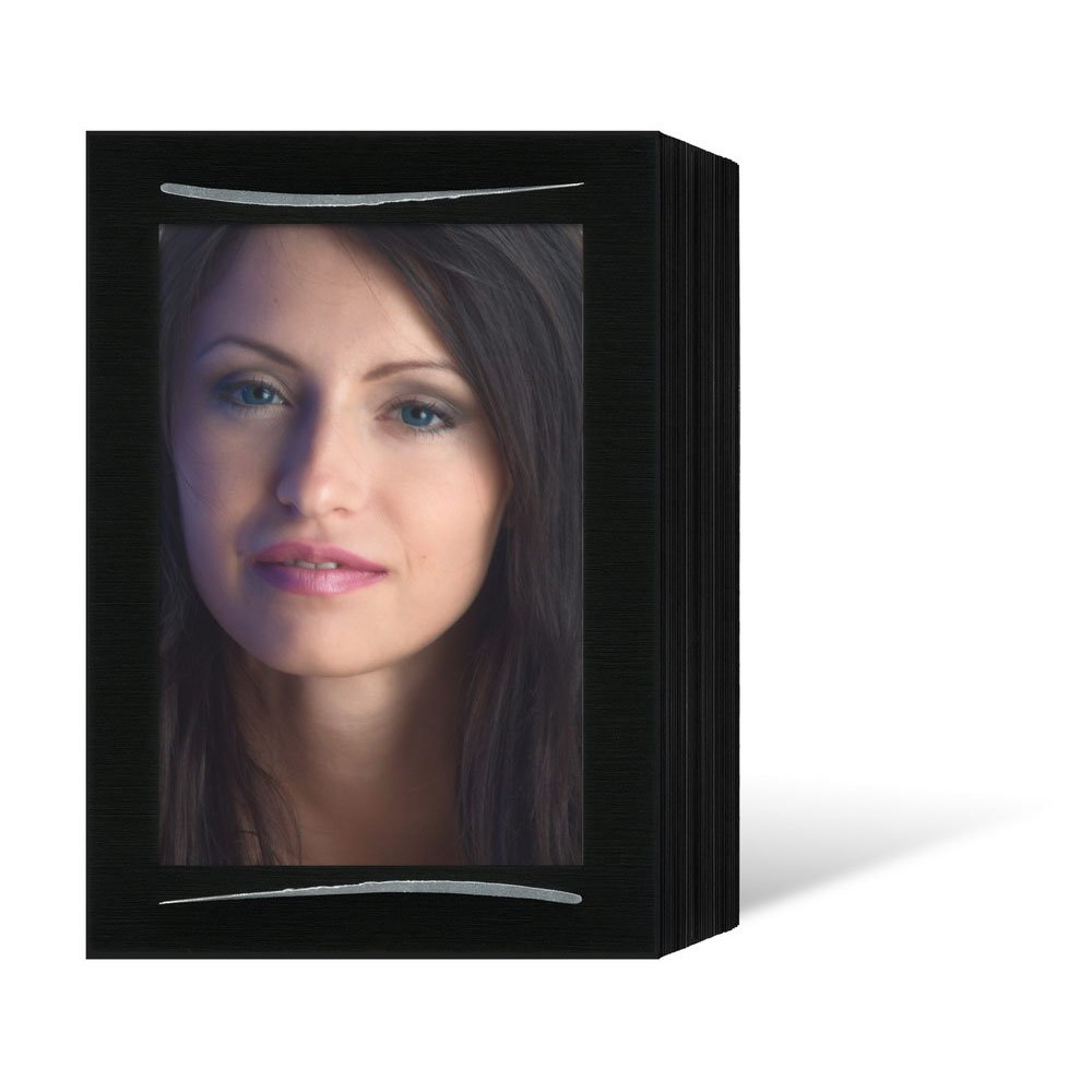 Endlos 13x18 schwarz/schwarz mit Silberstrich