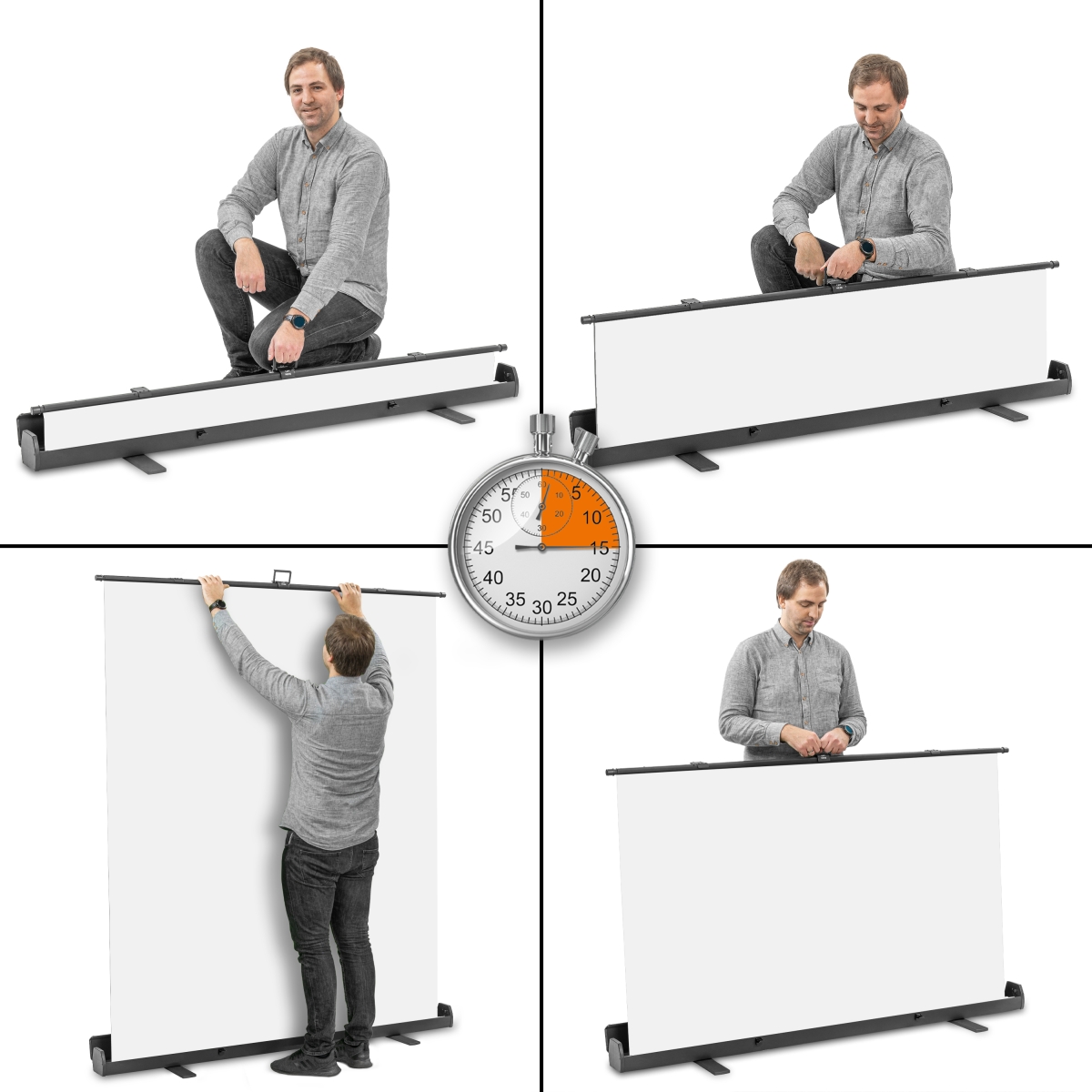 Walimex pro Roll-up Panel Hintergrund weiß 165x220