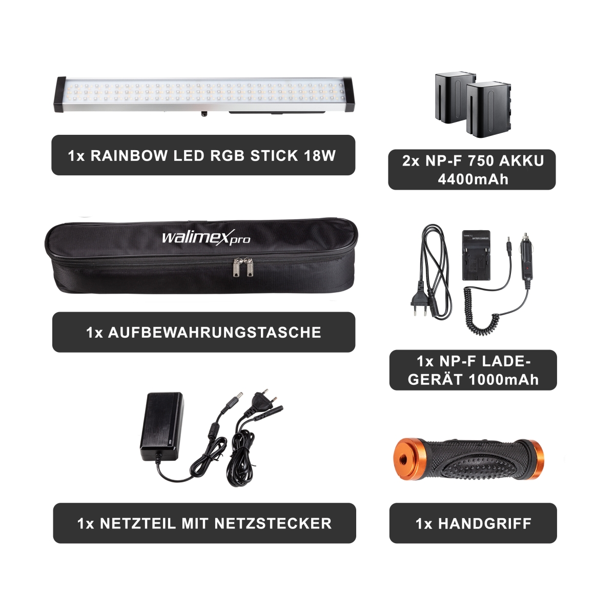 Walimex pro LED Rainbow RGB Stick 18W Set 1