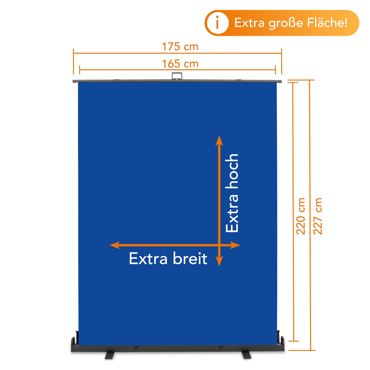 Walimex pro Roll-up Panel Hintergrund blau 165x220