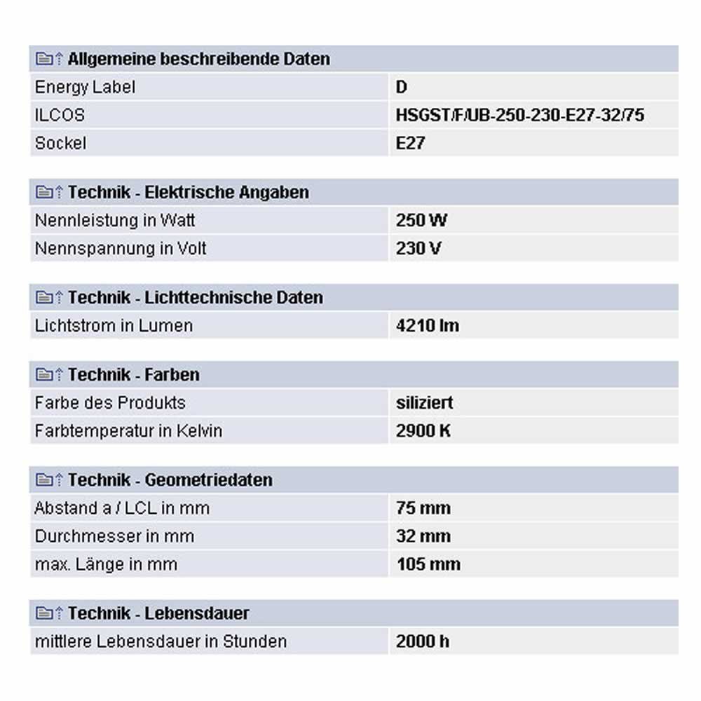 64480 AX IM 230W 230V E27 matt