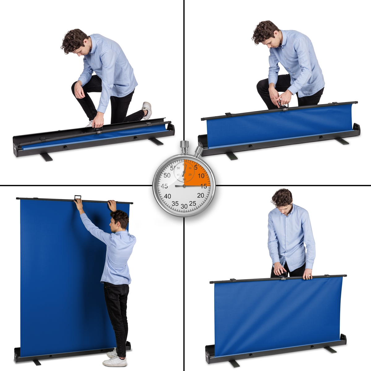 Walimex pro Roll-up Panel Hintergrund blau 155x200