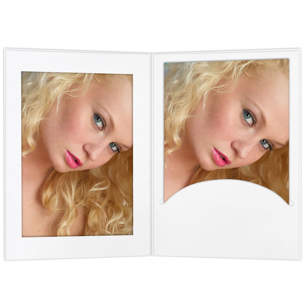Portraitmappen 13x18 weiß mit Passepartout und Schlitz