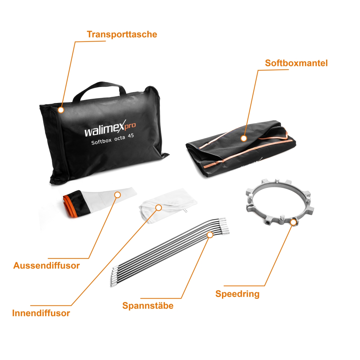 Walimex pro Octagon Softbox Orange Line 45