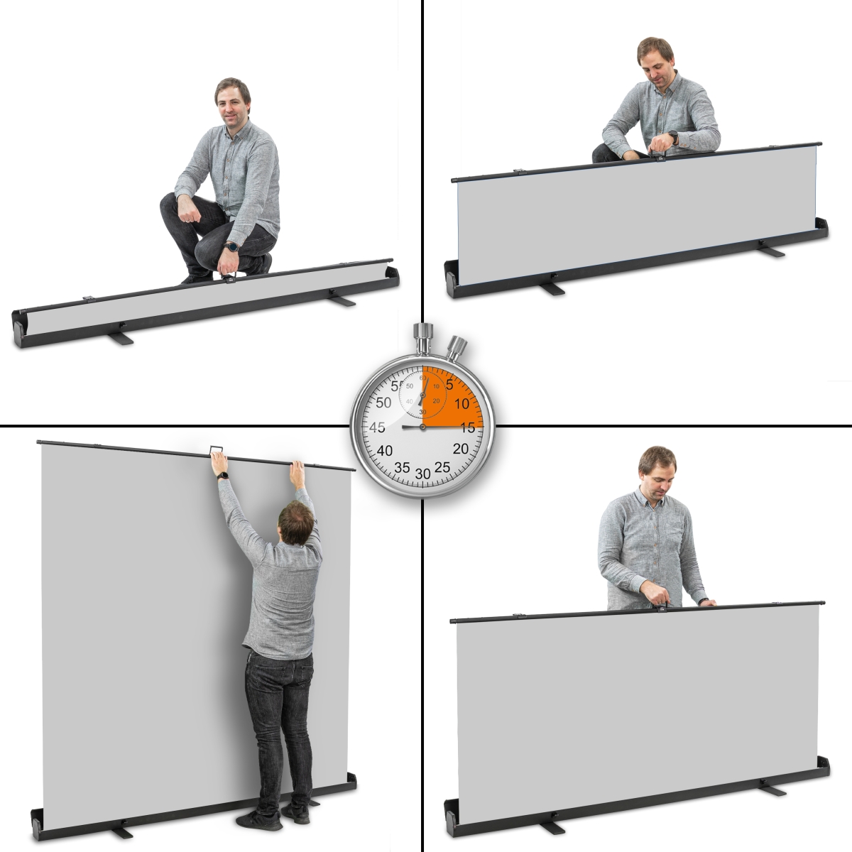 Walimex pro Roll-up Panel Hintergrund grau 210x220