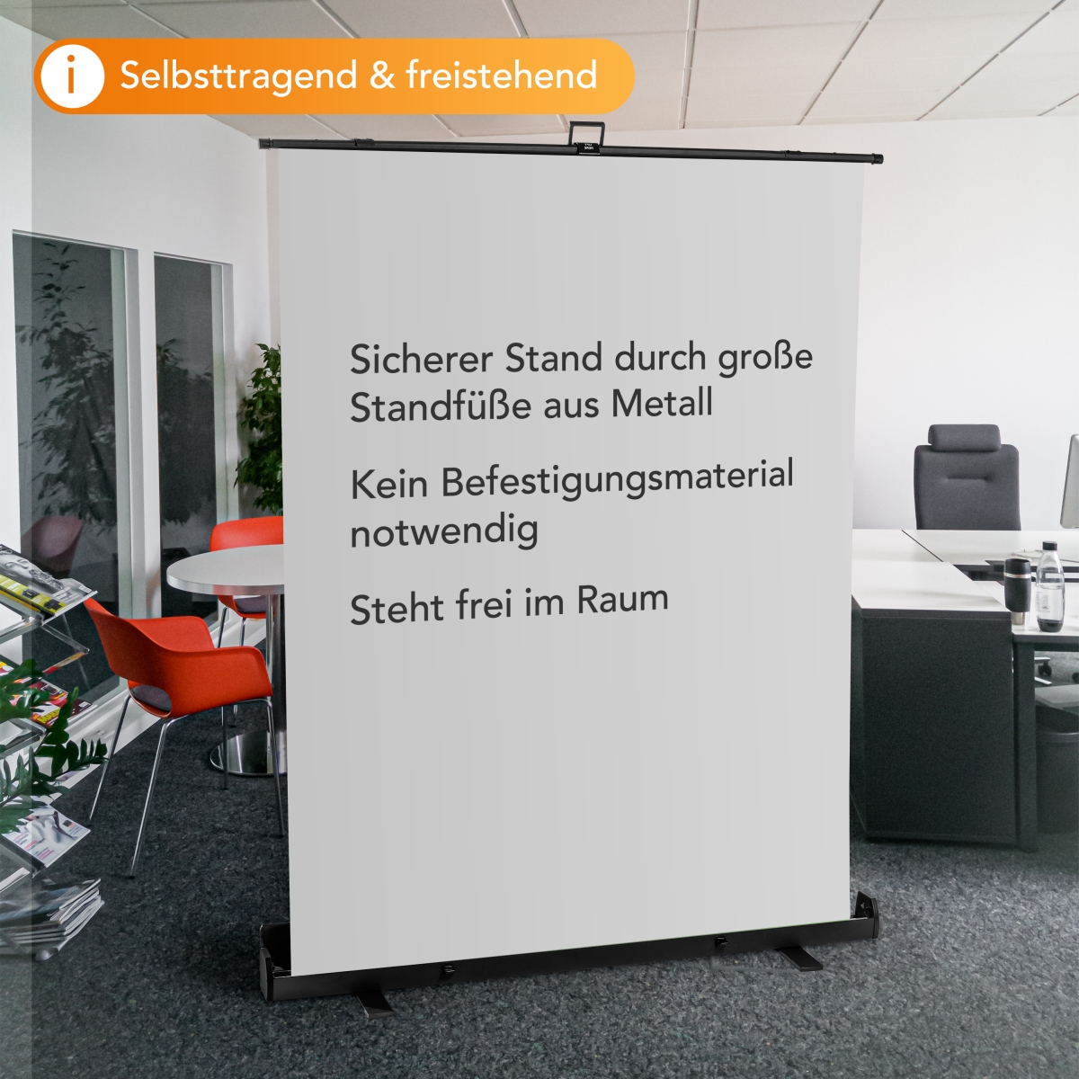 Walimex pro Roll-up Panel Hintergrund grau 155x200