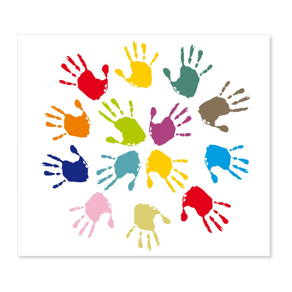 Kindermappe "Hände", Weißkarton  (VPE mit 25St.)