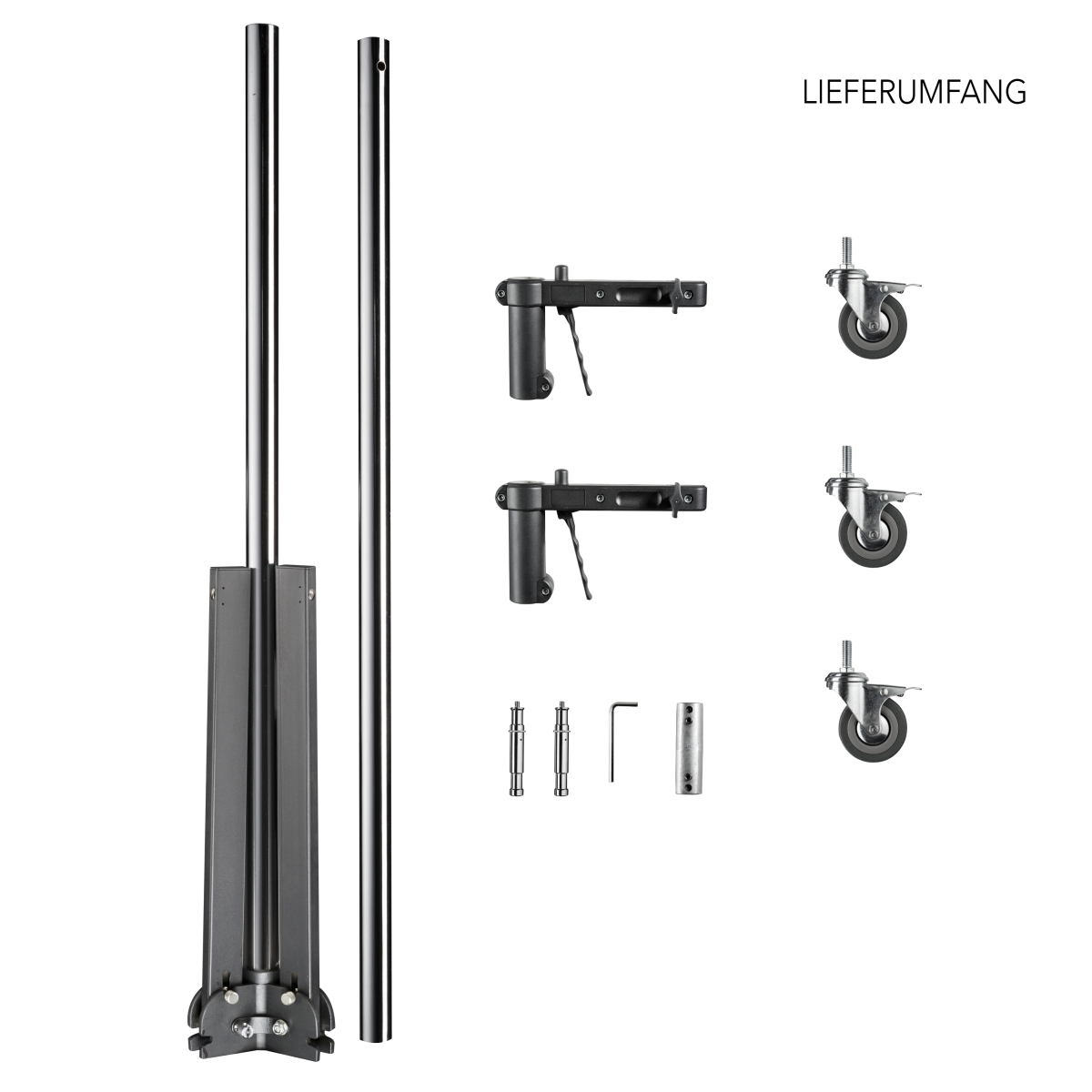 Walimex pro Rollstativ, 223cm, mit 2 Klemmhaltern