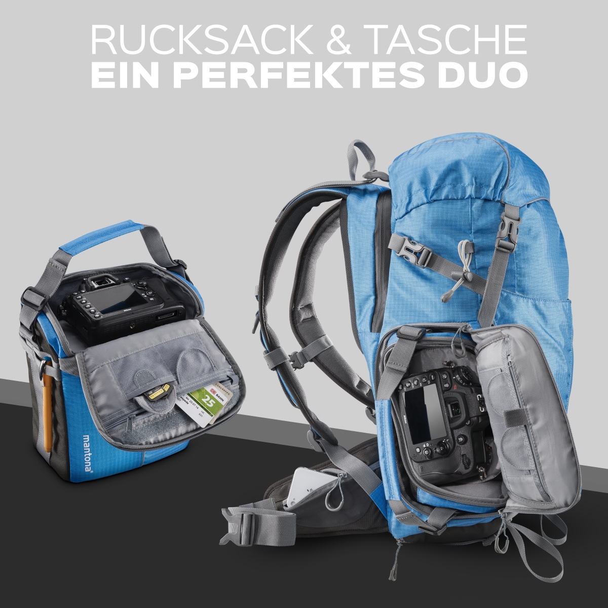 Mantona Elements Outdoor Rucksack blau
