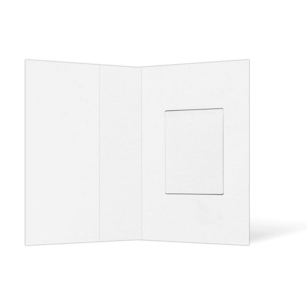 Passmappe mit Ausschnitt und Tasche weiß