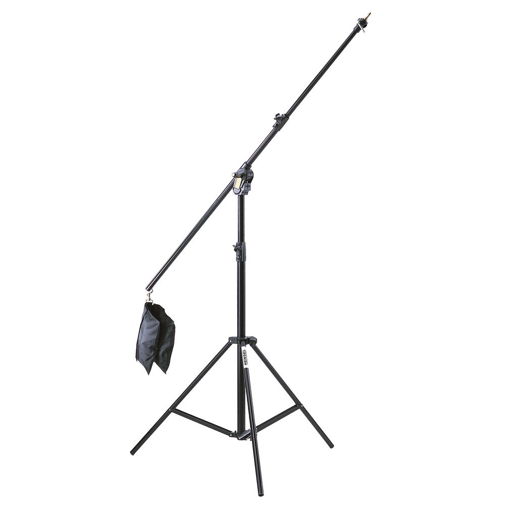 Manfrotto Stahl-Stativ mit integriertem Galgen und Sandsack. Max. Ausladung 191 cm
