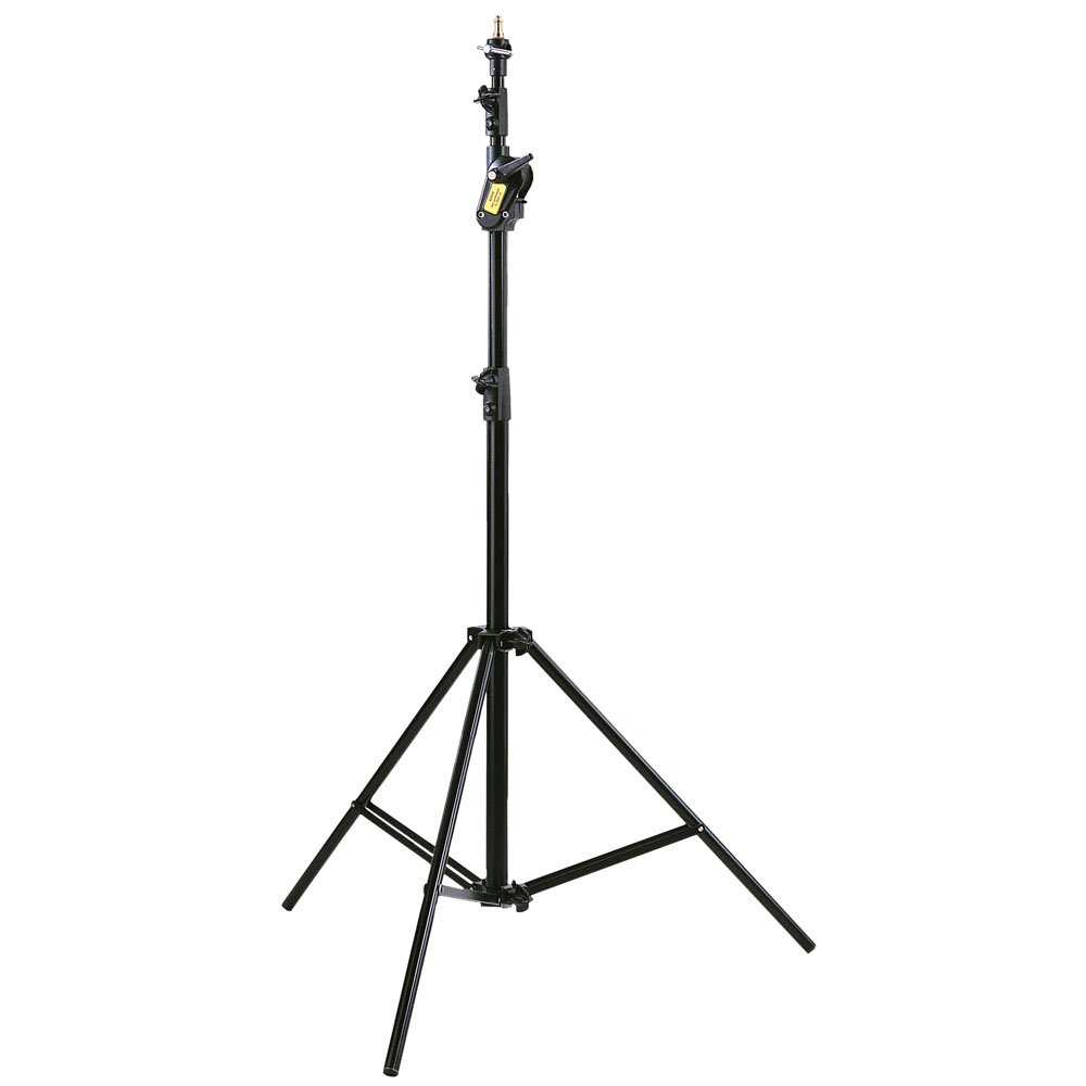Manfrotto Alu-Stativ mit integriertem Galgen und Sandsack. Max. Ausladung 191 cm
