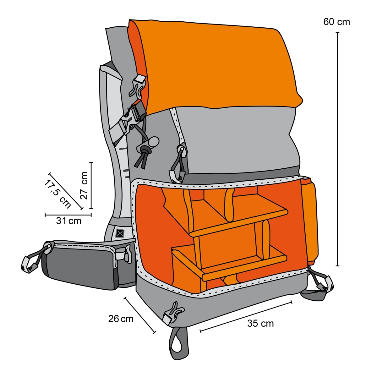 Mantona Kamerarucksack elementsPro 50 grau orange