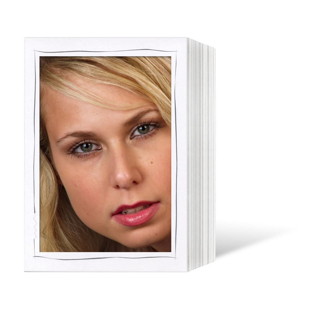 Endlos 13x18 weiß  mit grau gedruckter "Tusche"-Umrandung