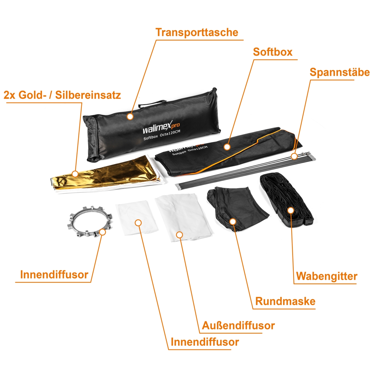 Walimex pro Octagon Softbox PLUS OL Ø120 pro&K