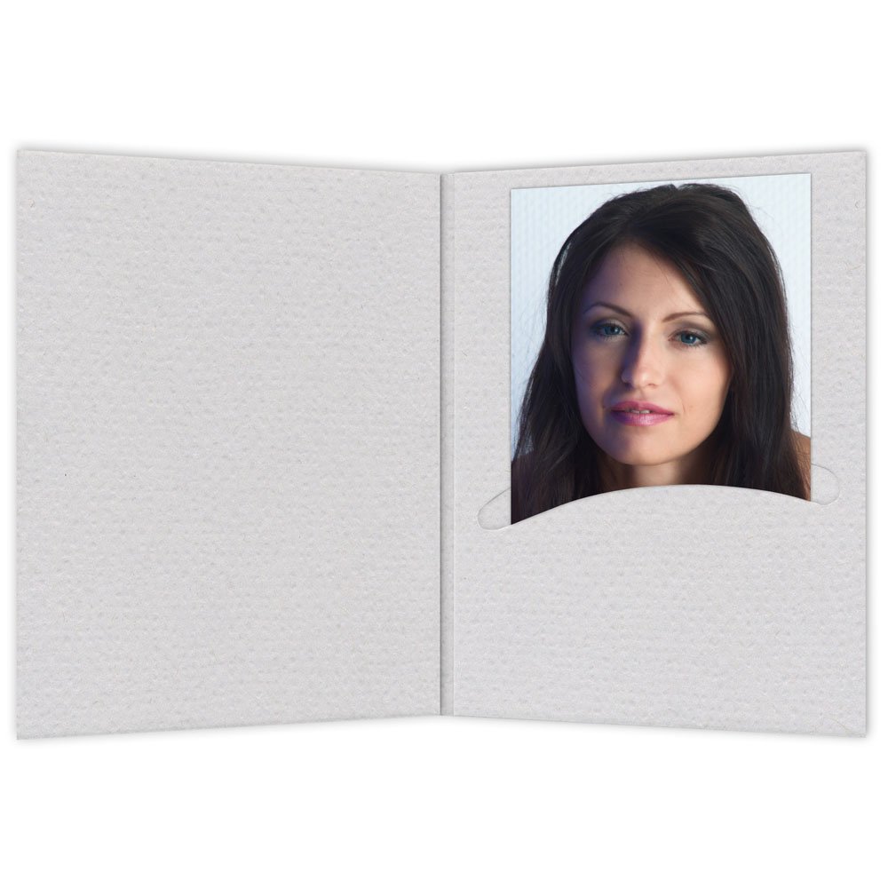 Mini Passmappen grau mit Schlitz