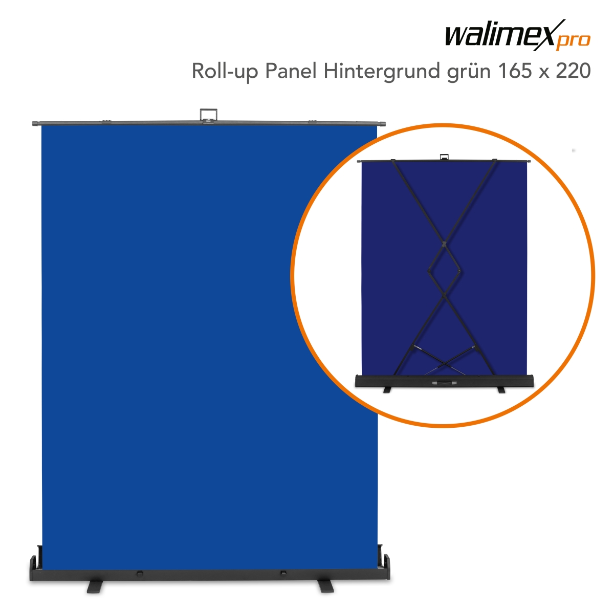 Walimex pro Roll-up Panel Hintergrund blau 165x220