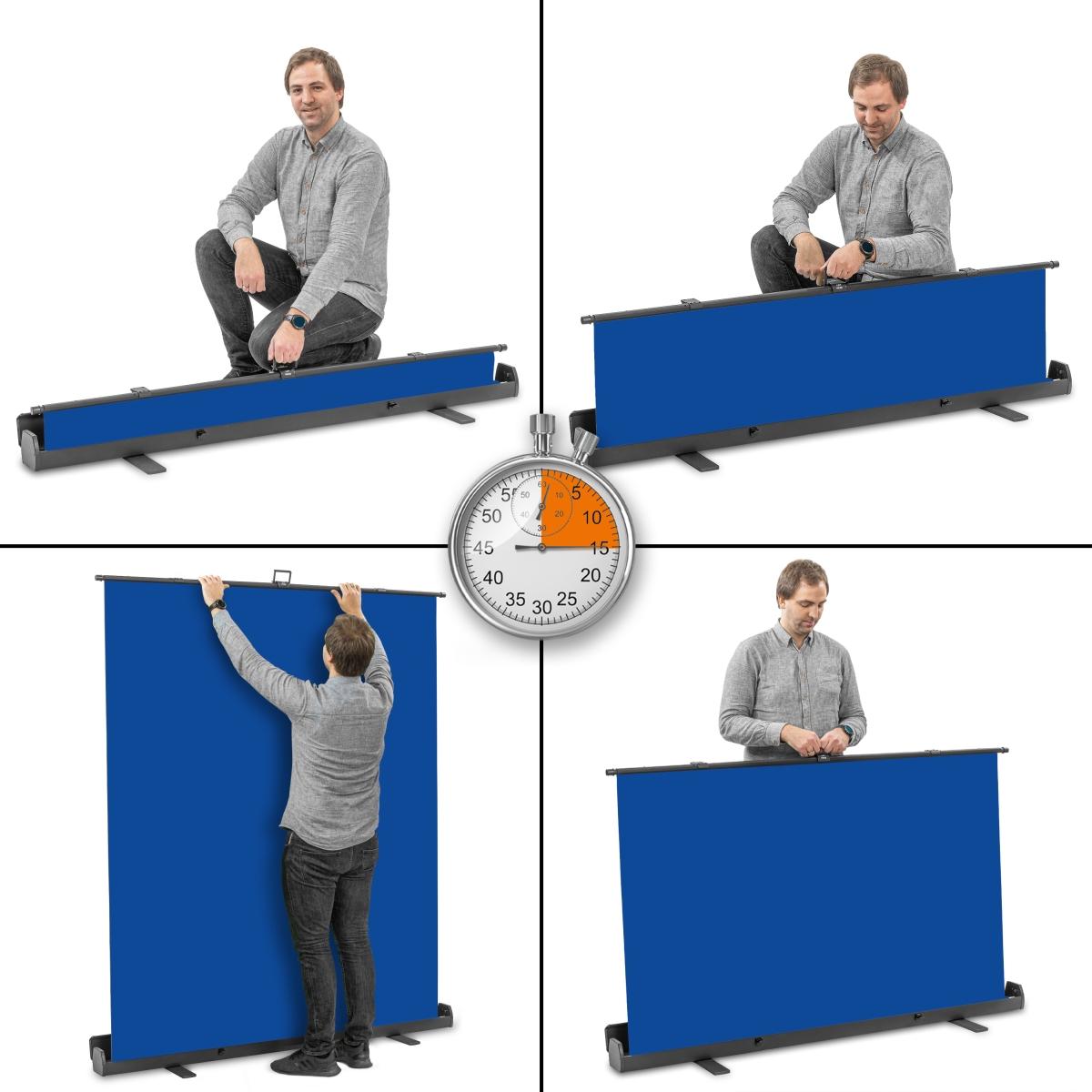 Walimex pro Roll-up Panel Hintergrund blau 165x220