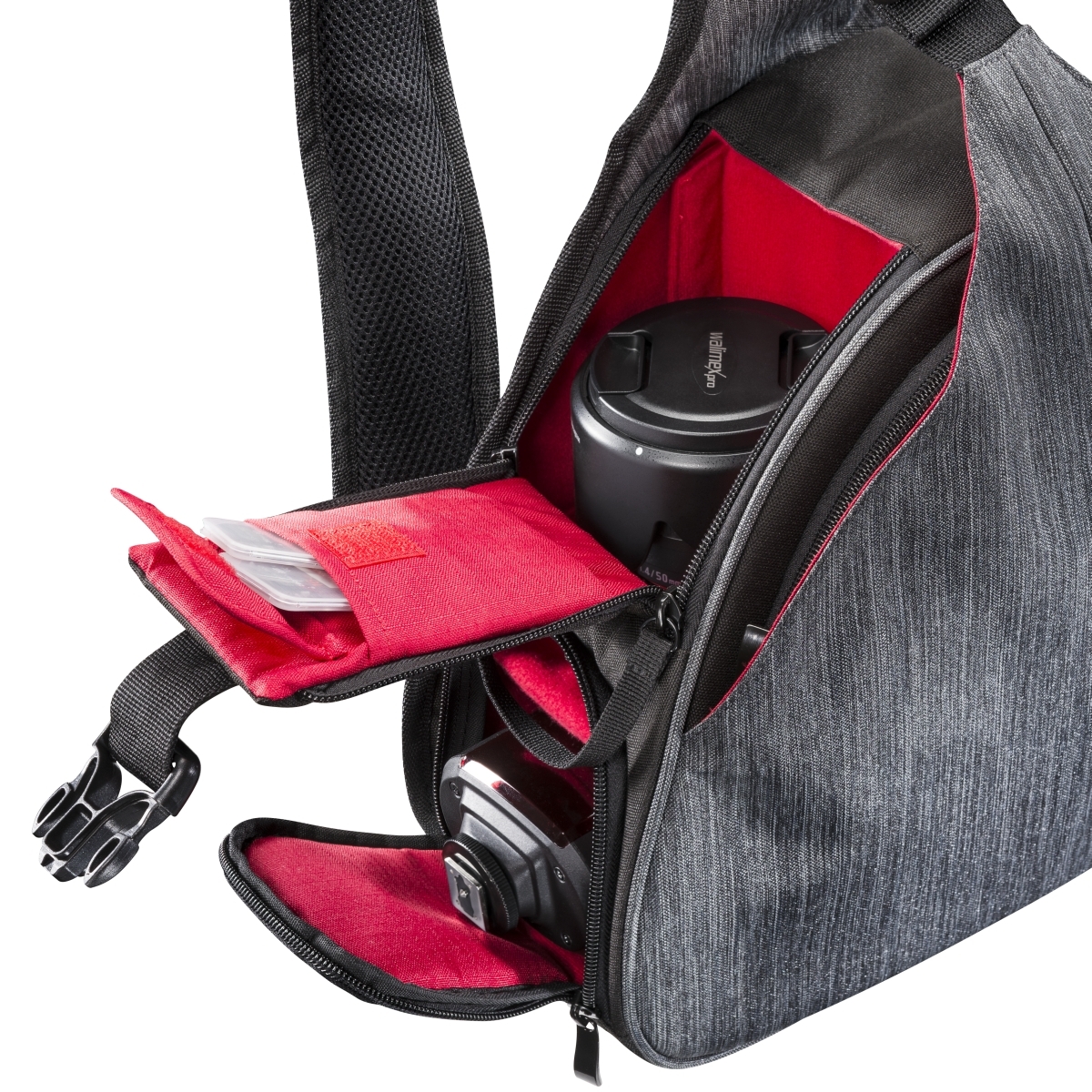 Mantona Kameratasche Triangel Grau