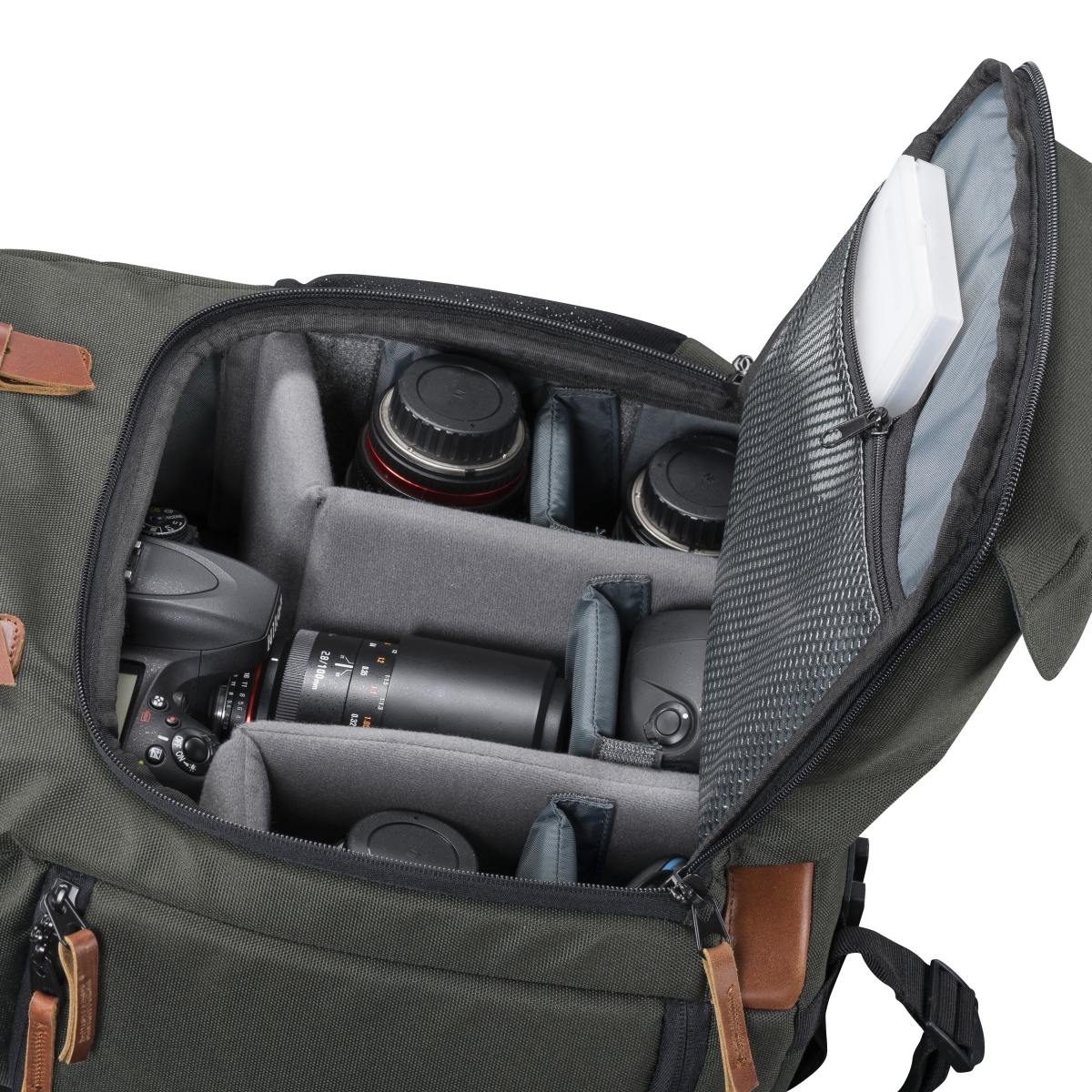 Mantona Fotorucksack Luis grün, Retro