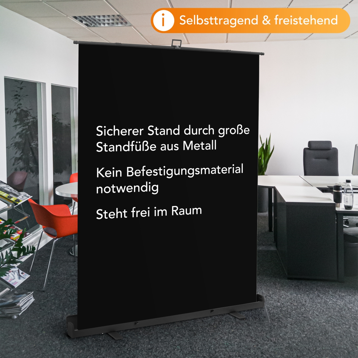 Walimex pro Roll-up Panel Hintergrund schw.165x220