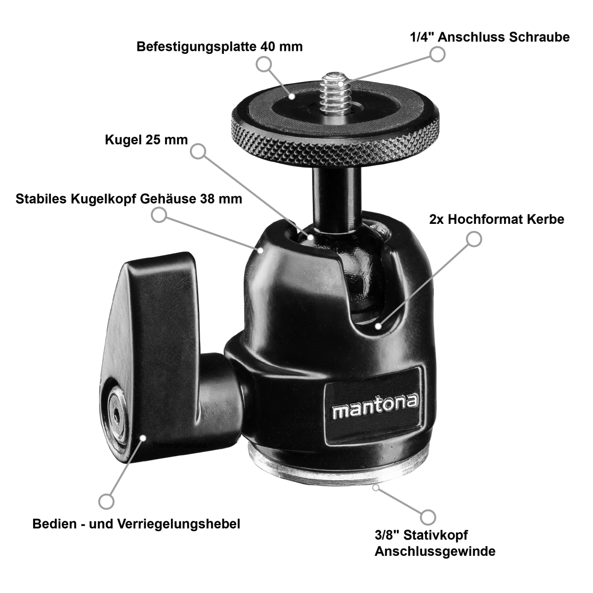 Mantona Basic Kugelkopf Small
