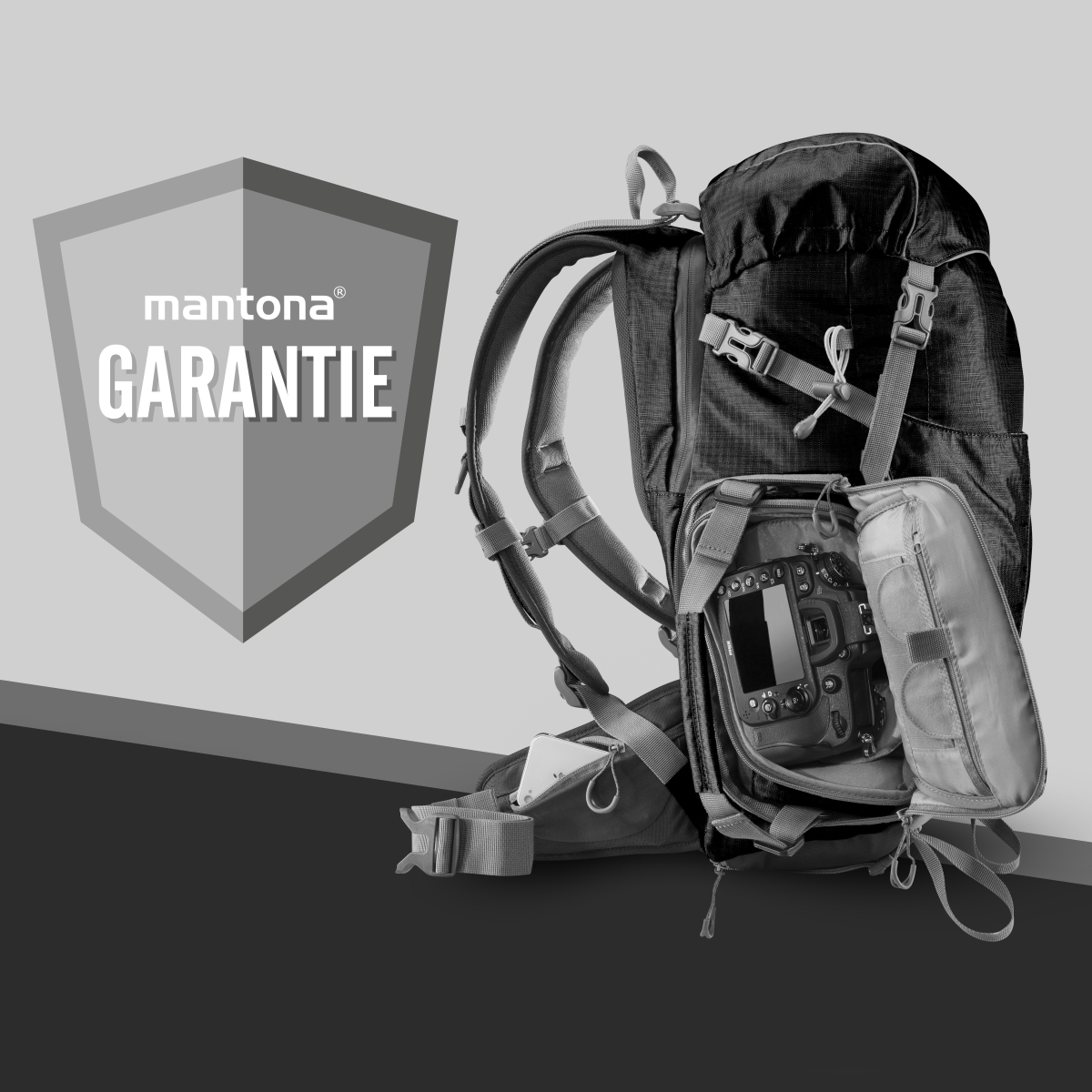 Mantona elements Outdoor Rucksack schwarz