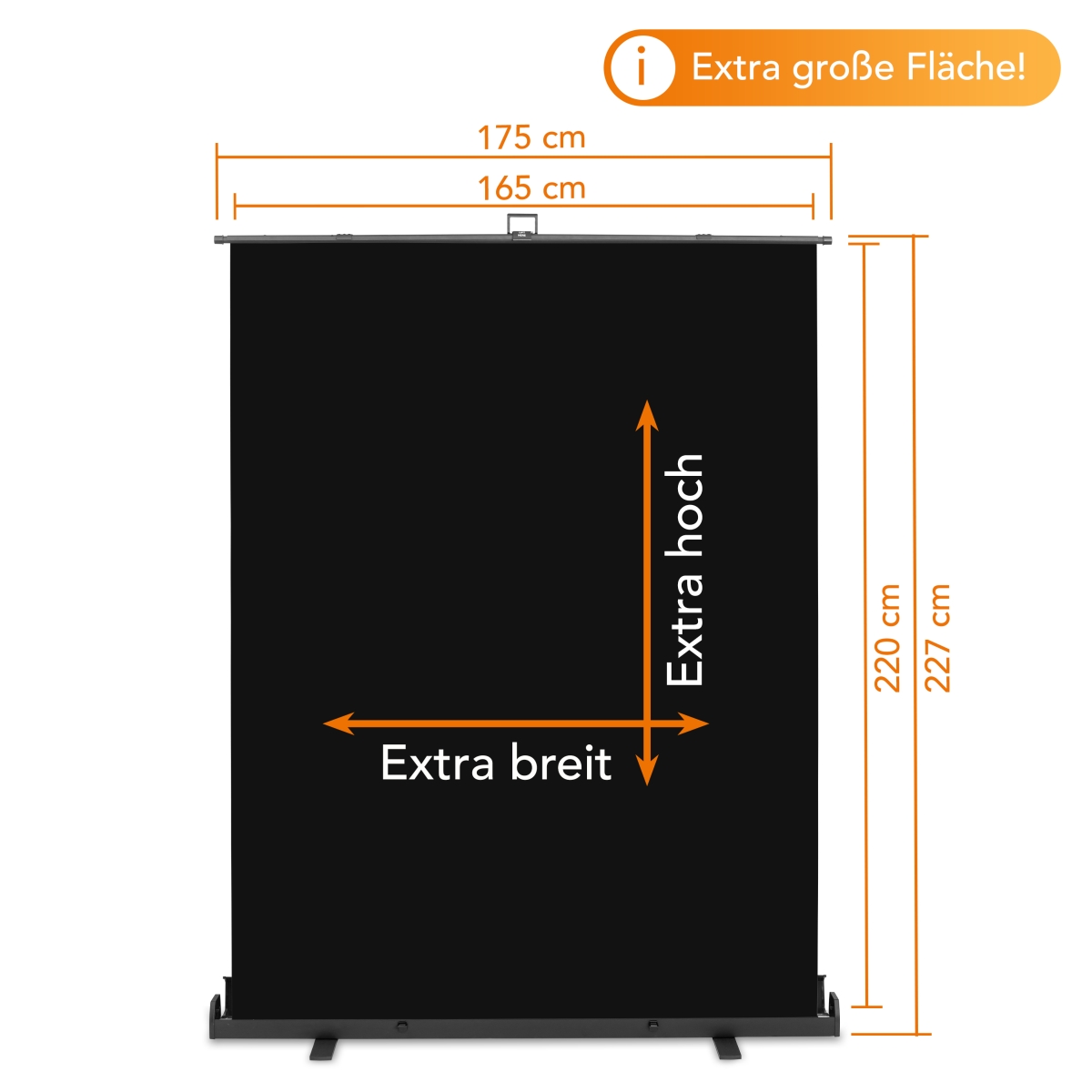 Walimex pro Roll-up Panel Hintergrund schw.165x220