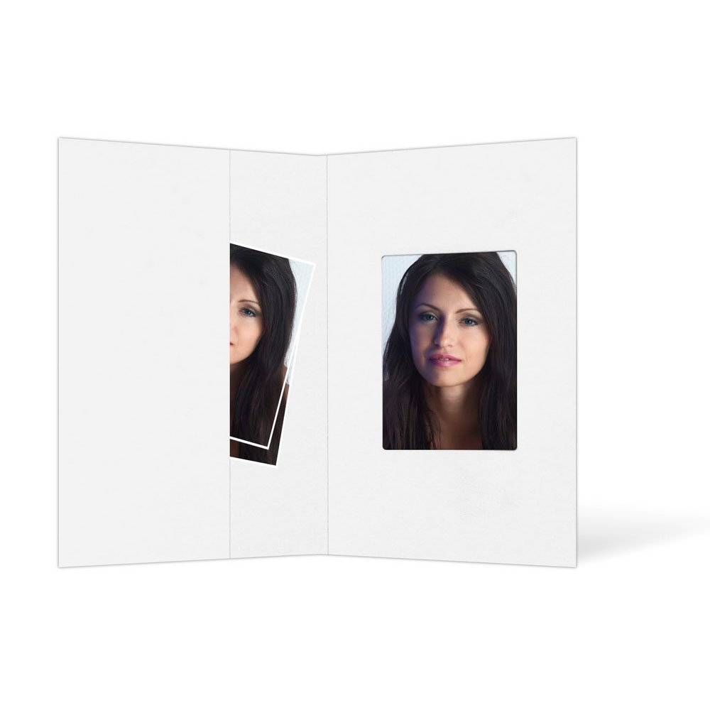 Passmappe mit Ausschnitt und Tasche weiß