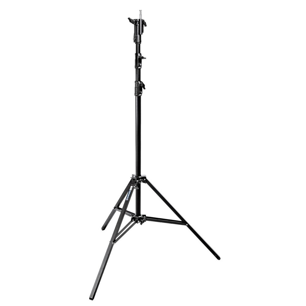 Manfrotto Alu-Stativ Black, für max. Höhe 350 cm, belastbar bis 30 kg, z.B. als Stativ für HD Boom