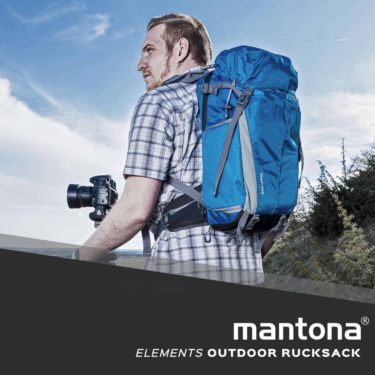 Mantona Elements Outdoor Rucksack blau