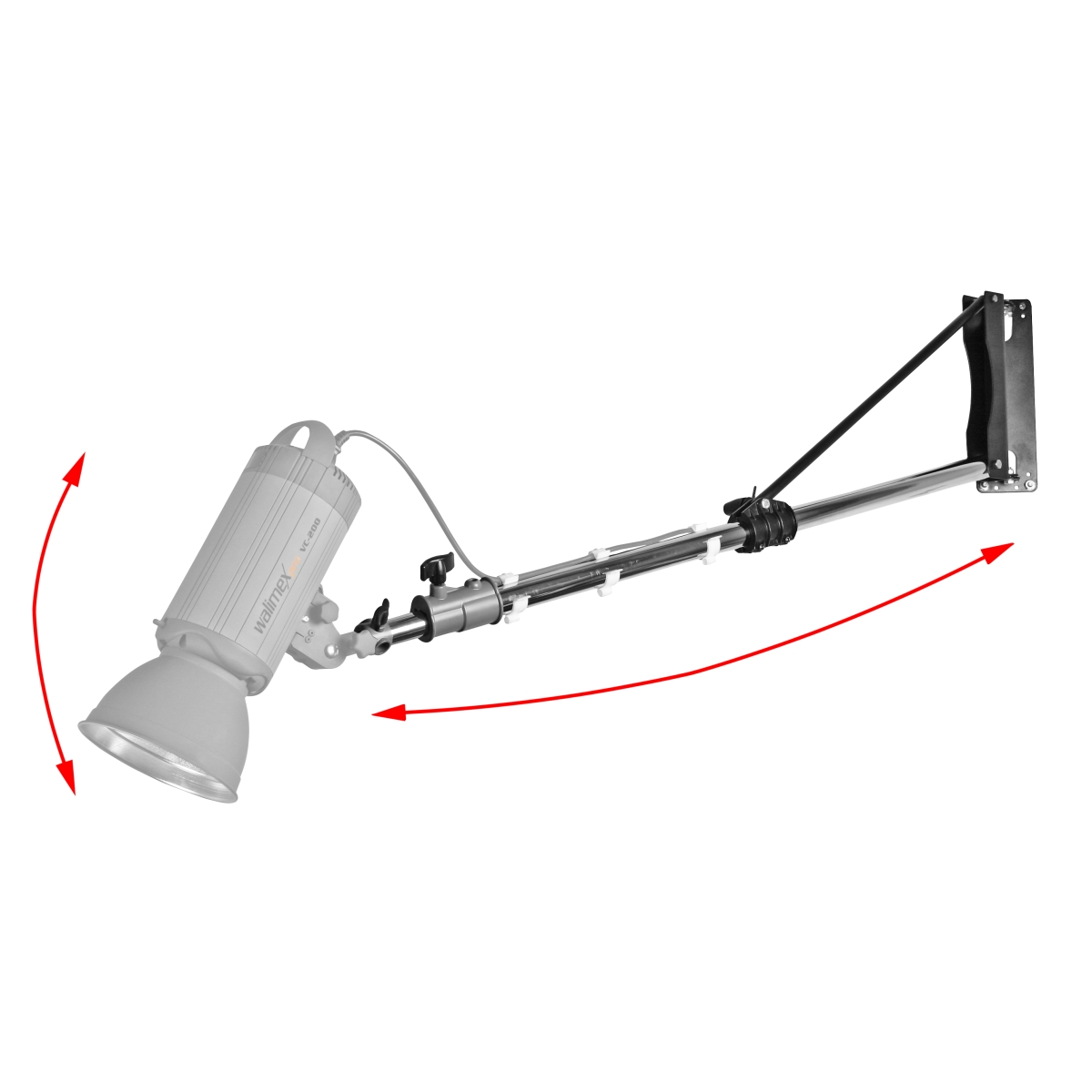 Walimex pro Wand-Lampenstativ 120-215 cm