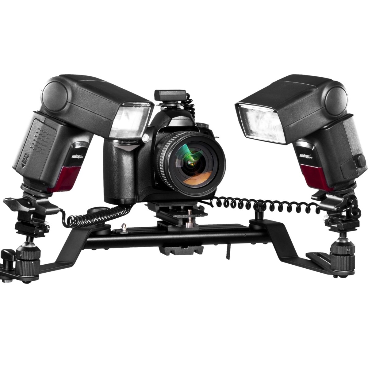 Walimex Makro Blitzschiene Pro mit Y-Kabel Canon