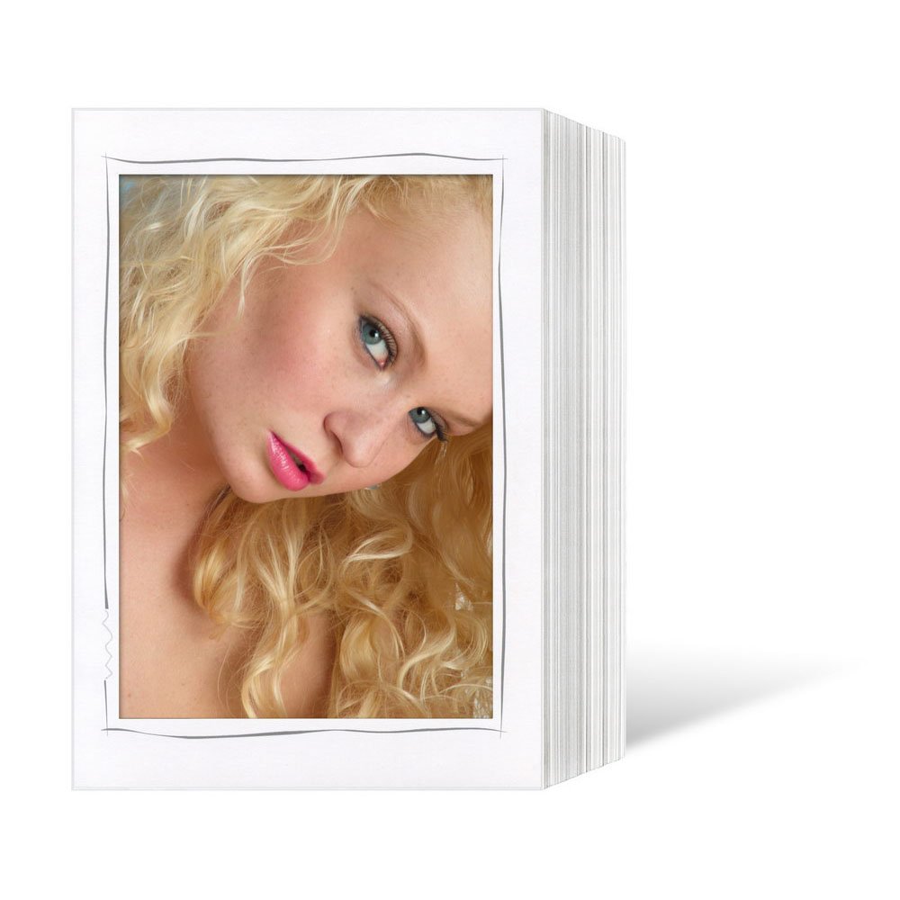 Endlos 15x20 weiß mit grau gedruckter "Tusche"-Umrandung