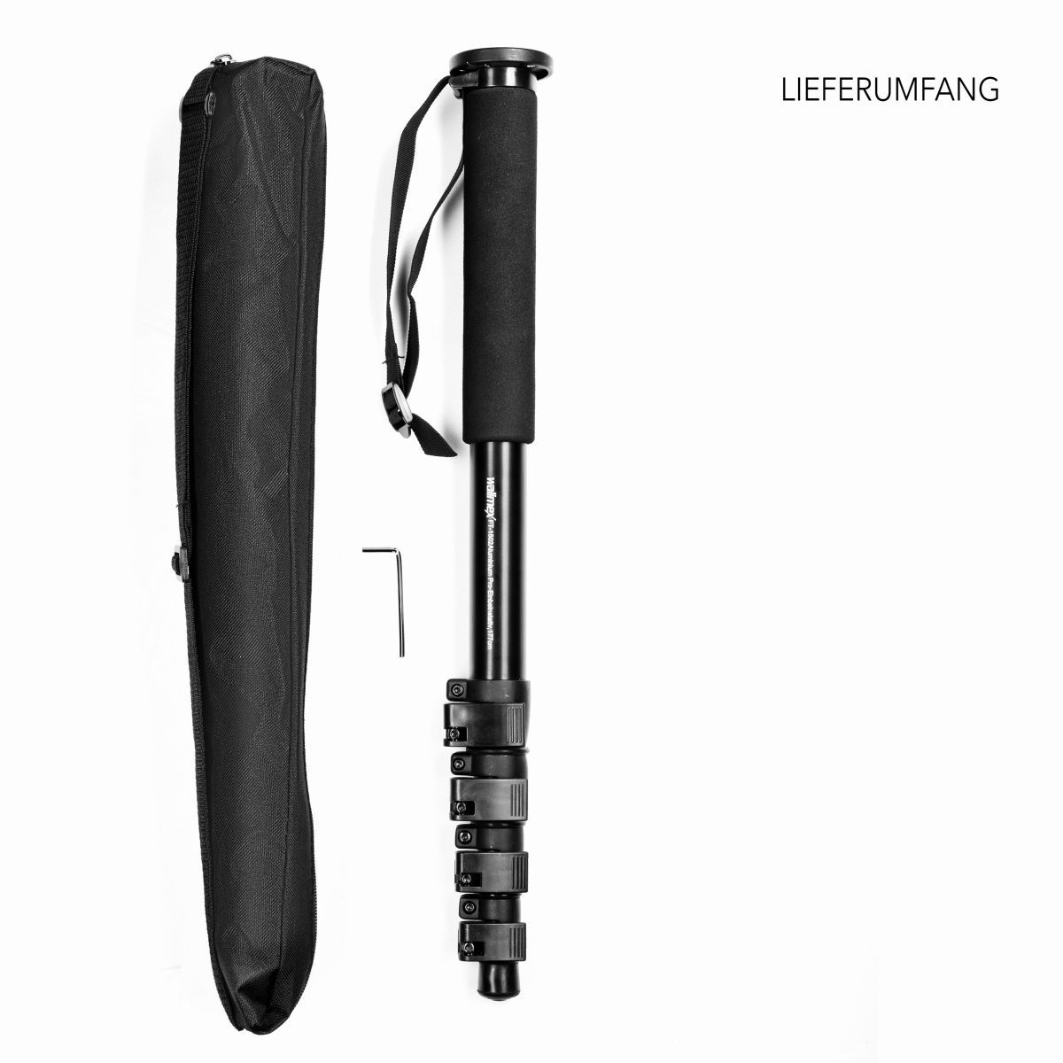 Walimex FT-1502 Aluminium Pro Einbeinstativ 177cm