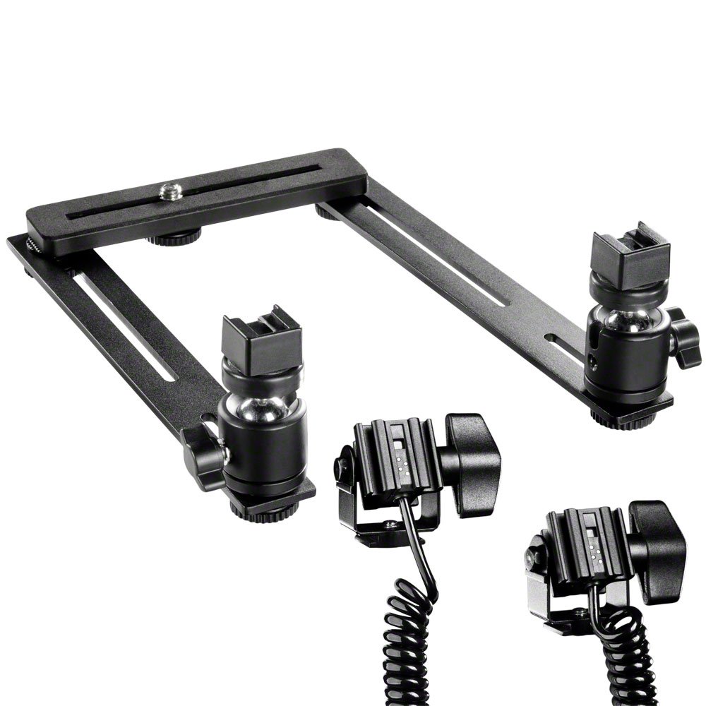 Walimex Makro Blitzschiene Basic mit Y-Kabel Sony