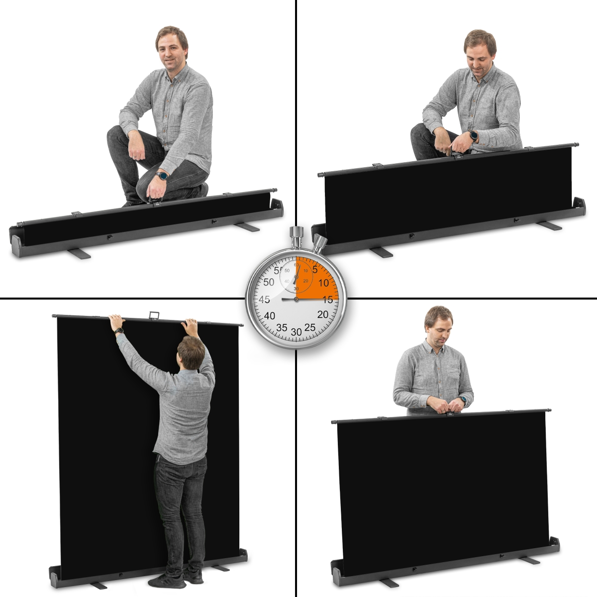 Walimex pro Roll-up Panel Hintergrund schw.165x220