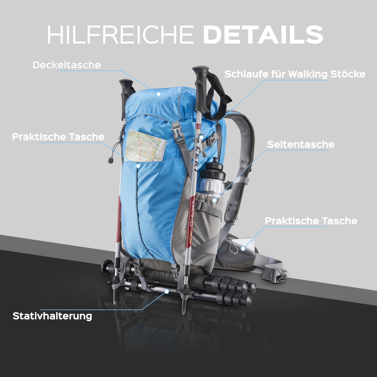 Mantona Elements Outdoor Rucksack blau