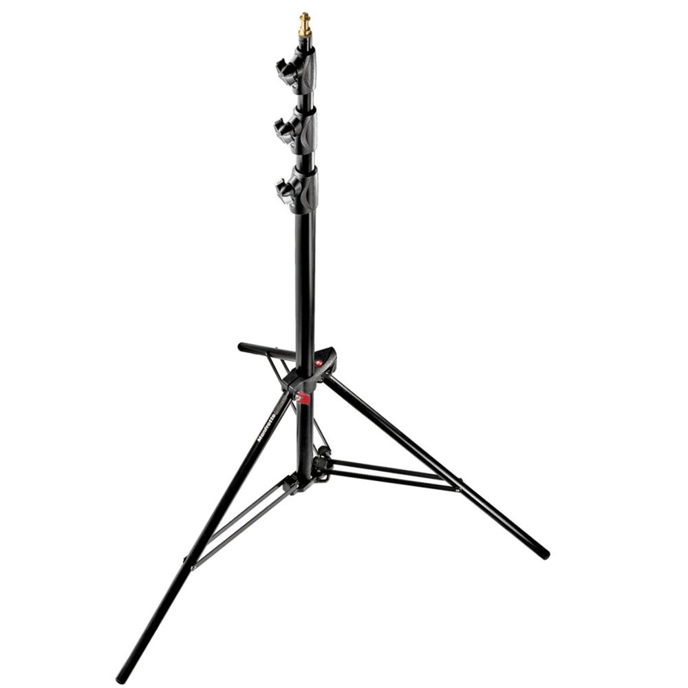 Manfrotto Alu-Klappstativ IV, schwarz, luftgedämpft, 123-366 cm, belastbar bis 9 kg.