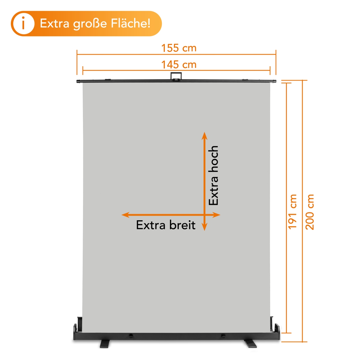 Walimex pro Roll-up Panel Hintergrund grau 155x200