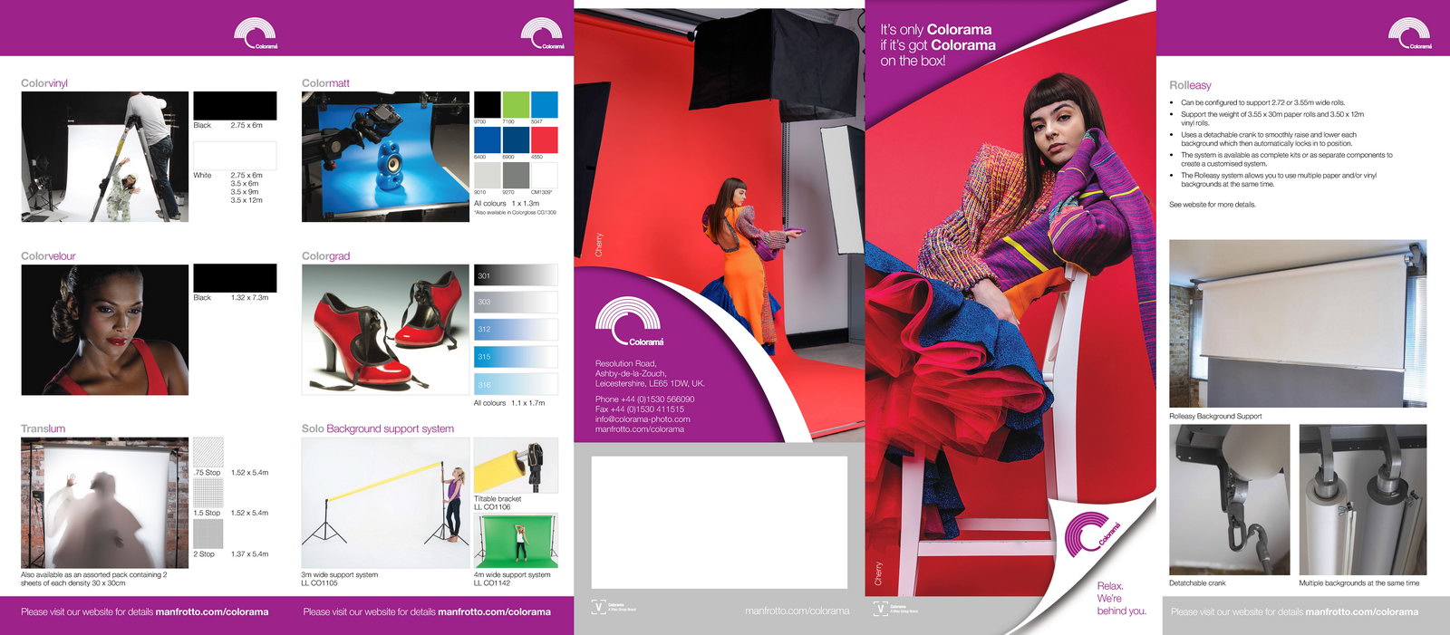 Farbmusterbuch Colorama-Papierhintergründe