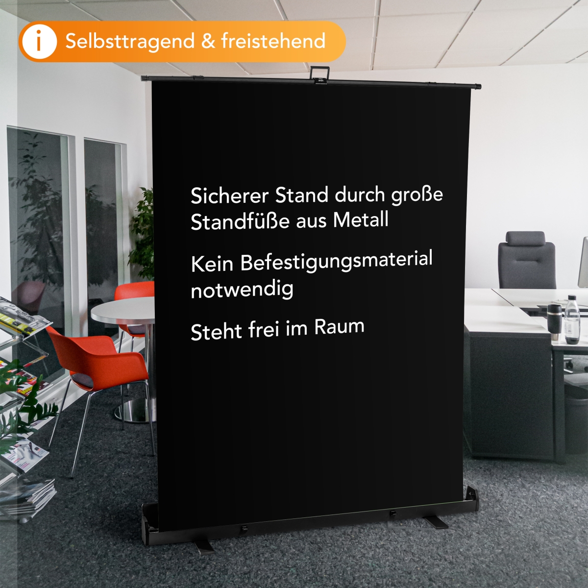 Walimex pro Roll-up Panel Hintergrund schw.155x200