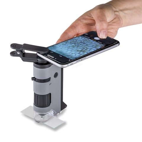 Carson Handmikroskop MP-250 MicroFlip 100-200x mit Smartphone-Adapter