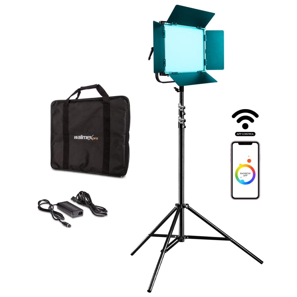 Walimex pro LED Rainbow 50W RGBWW Set 1 (1x Rainbow 50W, 1x Lampenstativ GN-806)